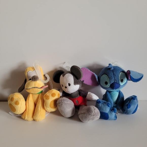 Mini Authentic Walt Disney Plushies Merch Stitch Mickey Pluto 4" - Picture 1 of 9